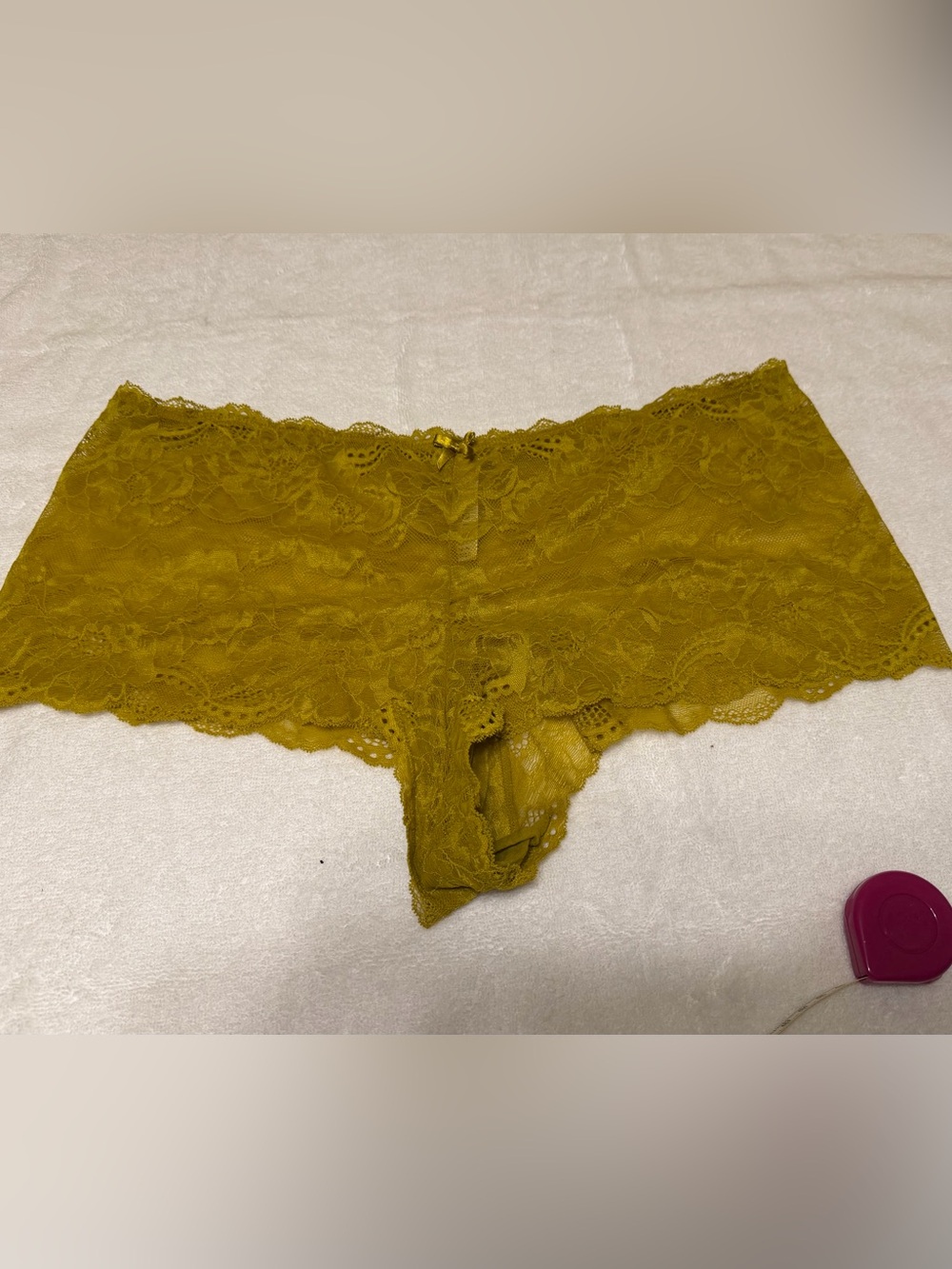 Cacique Women's Lace Cheeky Short Panty - Gold